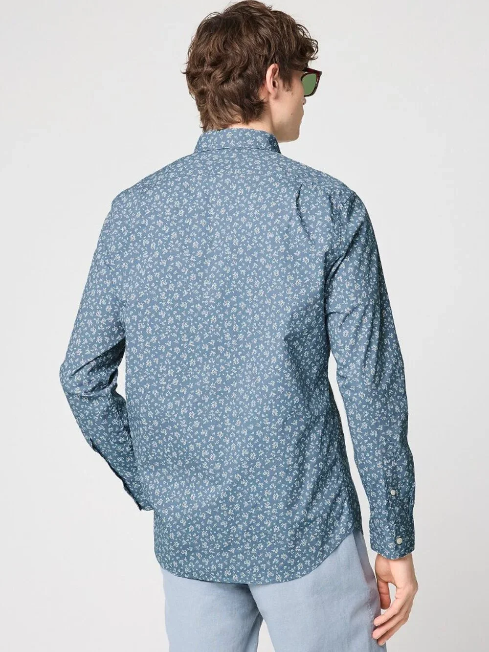 J. Crew Men's Blue Printed Flex Casual Button Up Long Sleeve Shirt Large NEW